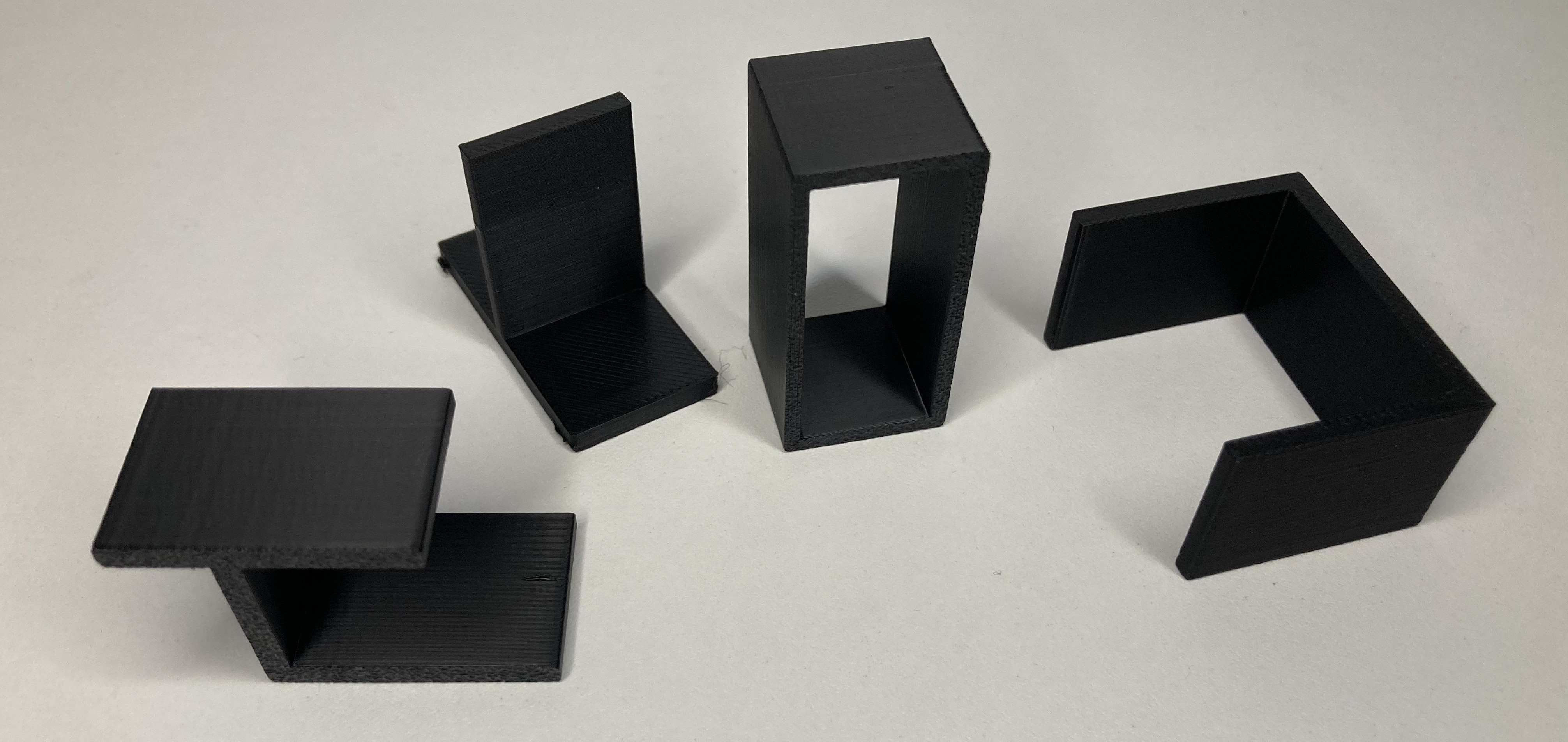 Parametrische Profile: Rechteck-Hohlprofil, L-, T-, U- and Z-Profil in 3D printing