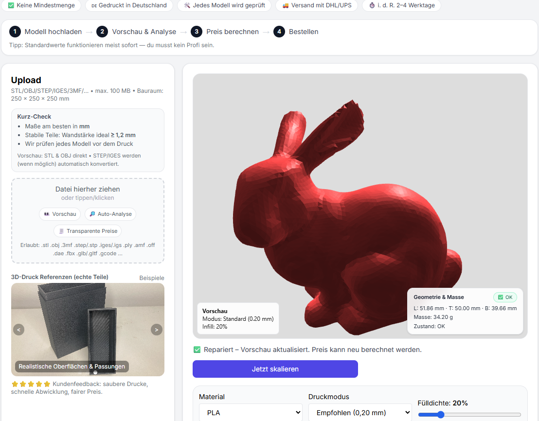 Repariertes 3D model – watertight nach STL Repair